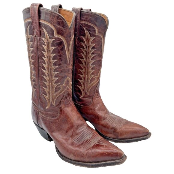 VTG 80s Tony Lama Cowboy Boots Women's B Exotic Leather